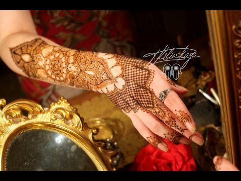 Видео: Indian Bridal Mehndi Henna design/Свадебное индийское мехенди, роспись хной