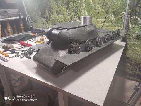 Видео: Изготовление танка ИС-2 из пластилина в масштабе 1:10. Часть 2 (Мелочь на корпусе и башня)