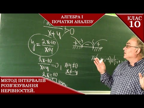 Видео: Курс 3(3).  Заняття №3. Метод інтервалів розв'язування нерівностей. Алгебра і початки аналізу 10.