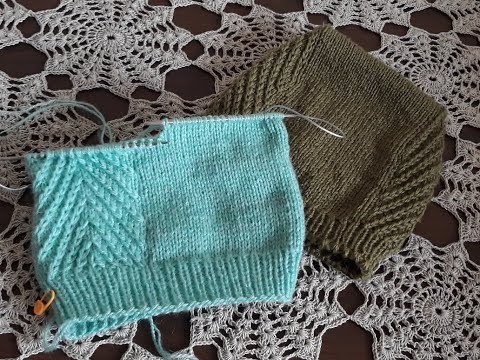 Видео: Шапка, шарф-хомут спицами. Часть 2.