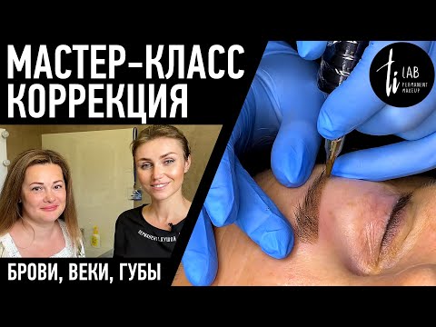 Видео: Коррекция трёх зон: Брови, Веки, Губы. Мастер-класс по перманентному макияжу.