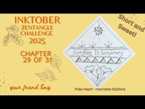 Видео: Inktober 2025 | Poke Heart Tangle – Милый зентангл-цветок с любовью в каждой линии 💕 Глава 29