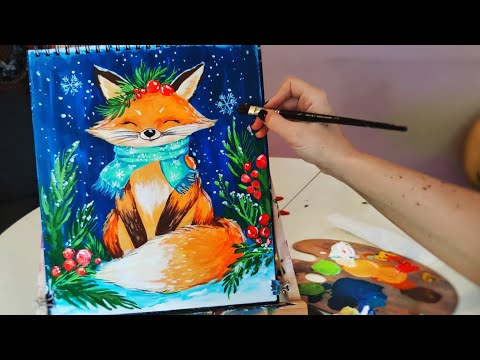 Видео: Рисуване Лисица / УРОК / Fox painting lesson