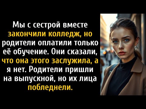 Видео: Родители оплатили учёбу моей сестры в колледже, а мою — нет, на выпускном их лица побледнели.