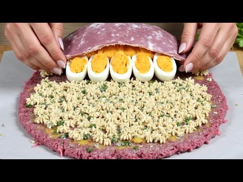 Видео: Быстрый мясной рулет с сочной начинкой! Я готовлю каждые выходные!