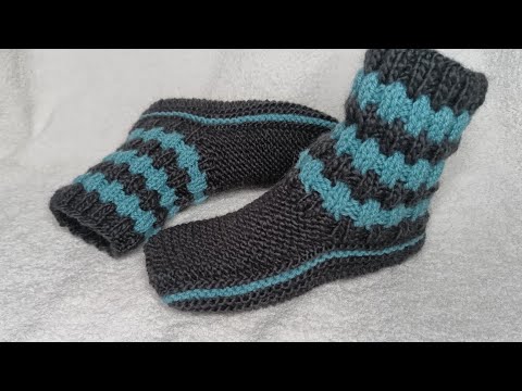 Видео: Носки на двух спицах, без шва по подошве 💫