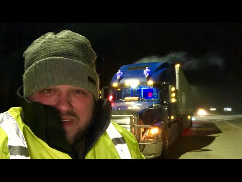 Видео: ДальнобойUSA/ Морозы -37 в ФАРГО/Прихватило топливо...