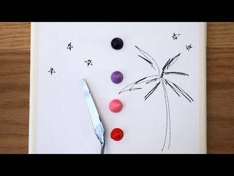 Видео: Воспоминания о летней ночи🌴 | Акриловая живопись для начинающих | Урок рисования # 162