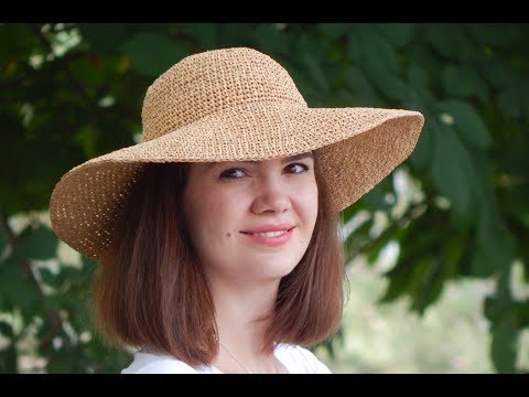 Видео: Шляпа из рафии крючком | Часть 2
