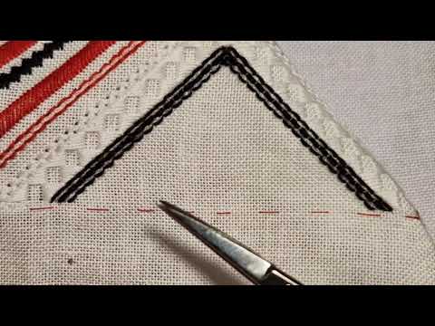 Видео: МК. Шов " курячий брід" у два ряди. Поліська вишивка.