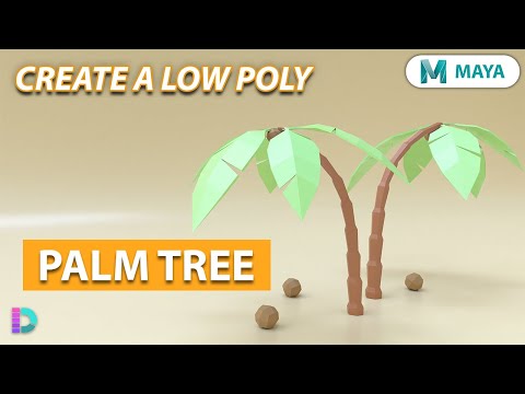 Видео: Модель низкополигонального дерева в Maya | Пальма