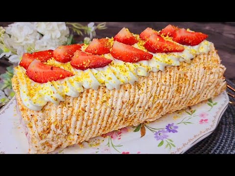 Видео: РЕЦЕПТ за 30 минут! Простой рецепт без раскатки коржей! HONEY CAKE RESIPE! МЕРЕНГОВЫЙ РУЛЕТ