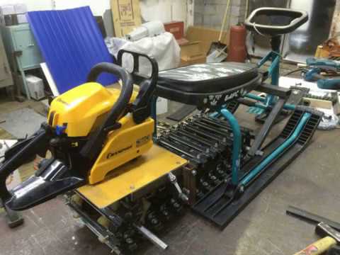 Видео: СНЕГОКАТ с двигателем от БЕНЗОПИЛЫ #1