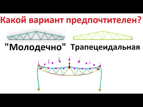 Видео: Ферма молодечно трапецеидальная какой вариант имеет большую жёсткость 3d simulation #solidworks