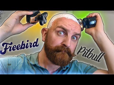 Видео: Бритва Skull Pitbull Gold PRO против бритвы Freebird FlexSeries на мокрой голове