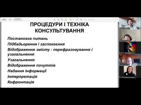 Видео: ПРОЦЕДУРИ І ТЕХНІКА ПСИХОЛОГІЧНОГО КОНСУЛЬТУВАННЯ