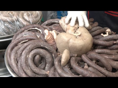 Видео: Звук разрезания сундов/ кишечника свинины/ корейская уличная еда исцеляет