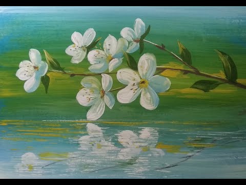 Видео: Мастер Класс. Гуашь. ВЕТОЧКА ВЕСНЫ. ПОЛНЫЙ ВИДЕОУРОК.