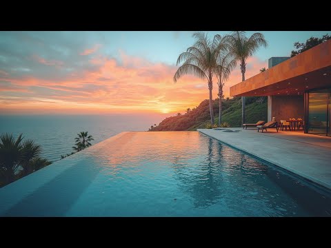Видео: Tropical Deep House Mix ~ Чилаут с видом на океан на закате | Безмятежные атмосферы у бассейна