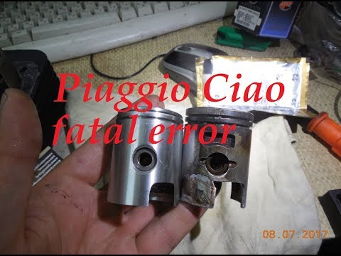 Видео: Piaggio Ciao: Fatal piston error/фатальная ошибка поршня