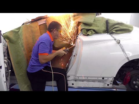 Видео: Infiniti Q60 S.  Вживление крыла. Сварочные работы.