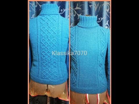 Видео: Узор. Пуловер морская волна