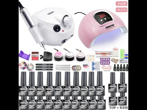 Видео: Распаковка стартового набора для маникюра AliExpress, набор для новичка, лед лампа, фрезер, гель-лак