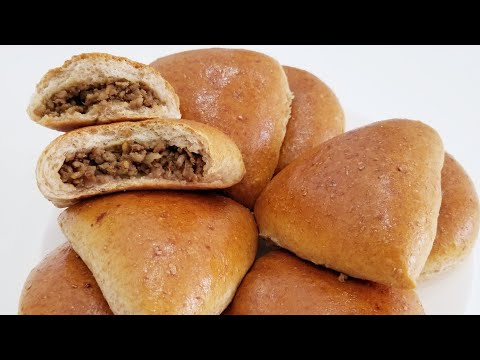 Видео: Пирожки с фаршем/Из цельнозерновой муки/Пирожки в духовке/Whole grain minced meat pies