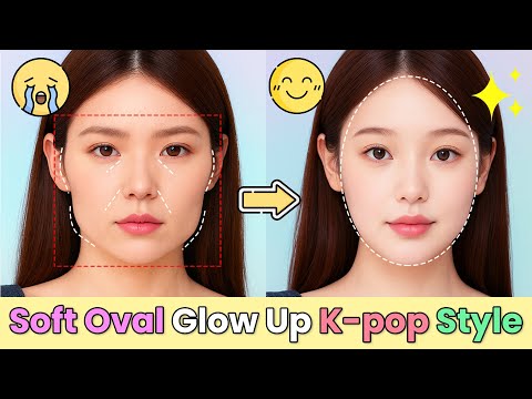 Видео: Трансформация лица в мягкий овал 🌸 Выглядите как айдол K-pop