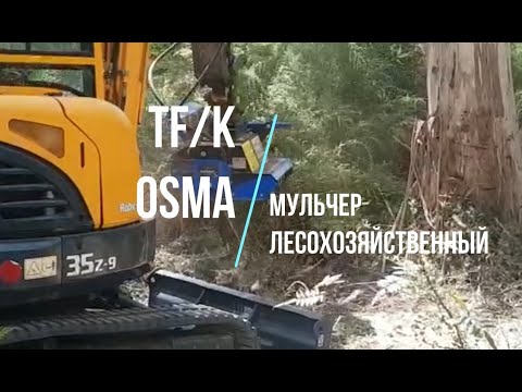 Видео: TFK-50 OSMA мини-мульчер на мини-экскаваторе Hyundai 35Z-9