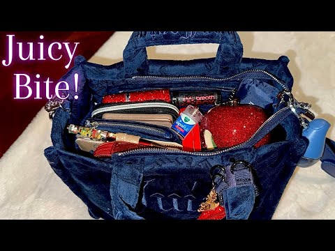 Видео: Сумка-тоут Juicy Couture Lux Velvet 💙! Что в моей сумке?! WIMB?! 💕👜