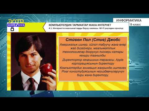 Видео: 8-класс | Информатика | Интернет тармагында маалыматтарды берүү схемасы Wi-Fi роутерди ырастоо