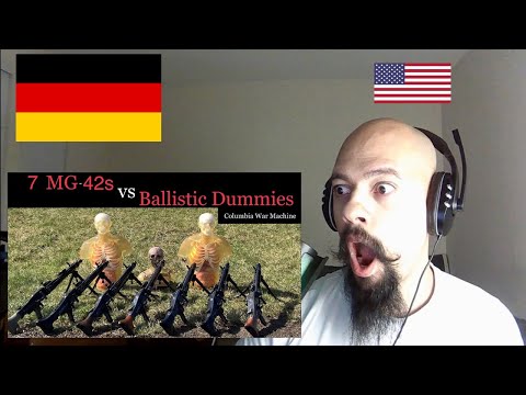 Видео: Американская реакция на 7 MG 42 против баллистических манекенов | Немецкое изобретение