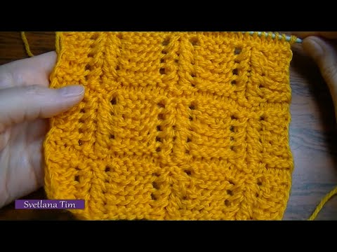 Видео: Ажурные Узоры спицами - Необычный Узор АЖУРНЫЕ СТОЛБИКИ для Пледа. Вязание на спицах № 202