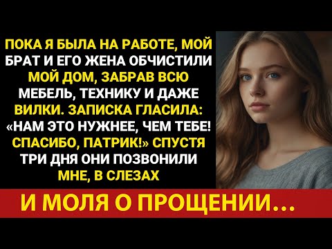 Видео: Мой брат и его жена разграбили мой дом, забрав всю мебель, бытовую технику и даже вилки. Записка...