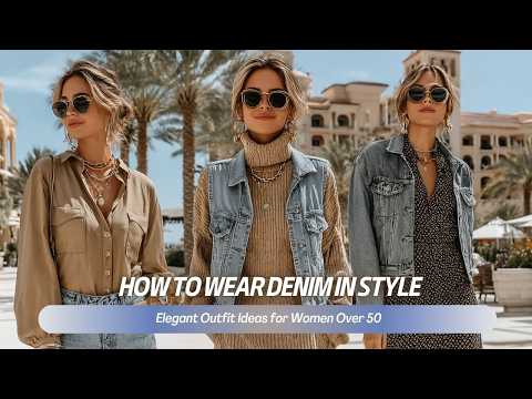 Видео: Как стильно носить деним | Идеи элегантных нарядов для женщин старше 50 лет