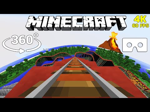 Видео: Вулканические Горки в 360° - Майнкрафт [VR] 4K 60FPS