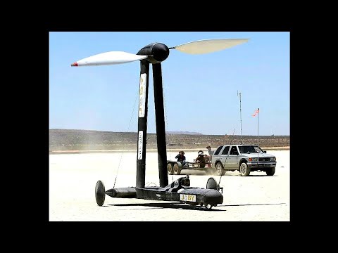 Видео: Ветромобиль превышает скорость ветра. Парадокс но это факт, вечный двигатель.