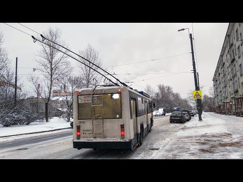 Видео: Троллейбус, маршрут №48 БТЗ-52768Т б.1868 (06.01.2023) Санкт-Петербург