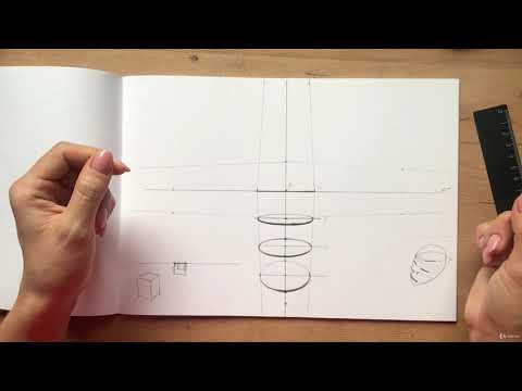Видео: 008 Построение лежащих предметов  Как меняются их вертикальные эллипсы в перспективе