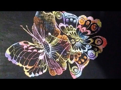 Видео: Мастер-класс по технике граттаж: "Бабочки"