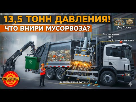 Видео: Что скрывается внутри мусоровоза? Тайны стального гиганта!