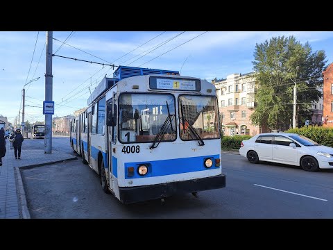 Видео: Возвращение ЗиУ-683 на канале! Троллейбус, маршрут №1 ЗиУ-683 КВР БТРМ б.4008 (30.05.2025) Барнаул
