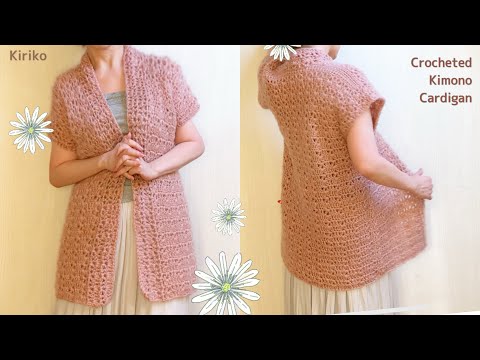 Видео: [Beautiful Line] Как связать крючком кардиган с короткими рукавами