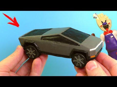 Видео: Лепим ТЕСЛА КИБЕРТРАК - Tesla Cyber Truck | НОВЫЙ ФУРГОН МОРОЖЕНЩИКА ICE SCREAM 2