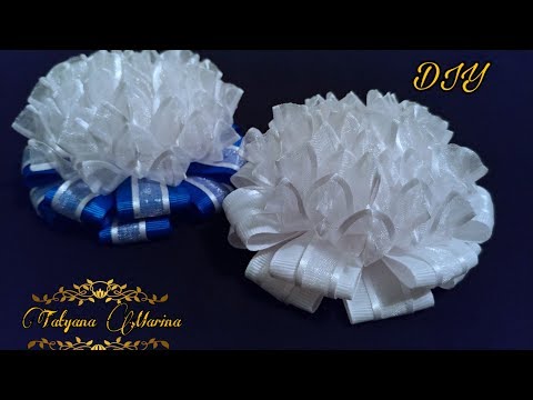 Видео: Воздушные бантики из репсовой ленты и узкой органзы🎀Канзаши
