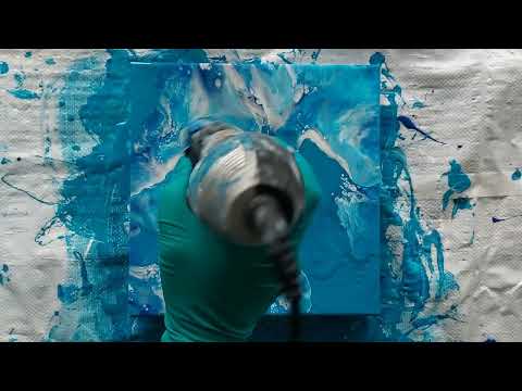 Видео: #170 Рисуем феном/ Dutch pour  из остатков краски