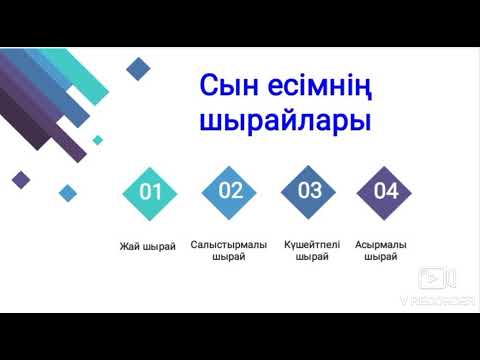 Видео: Сын есімнің шырайлары| Сен есімнің неше шырайы бар? #сынесім #сынесімніңшырайлары