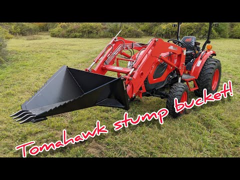 Видео: Обзор ковша для пней Tomahawk! Как CK2610 справляется?