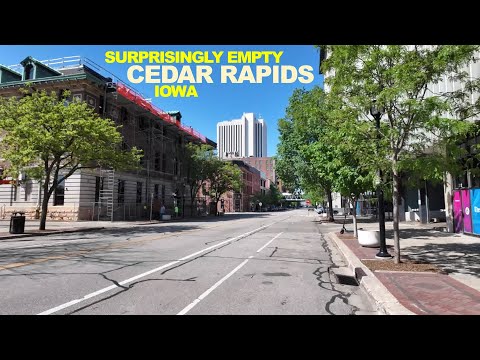 Видео: Удивительно пустой город Сидар-Рапидс, штат Айова